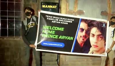 Welcome home prince: Shah Rukh Khan fans celebrate Aryan's bail outside Mannat