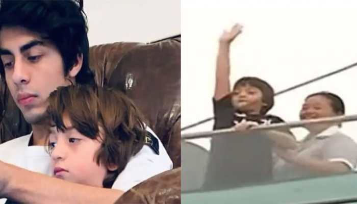 Not SRK, but AbRam Khan waves at fans outside Mannat after brother Aryan gets bail - Watch