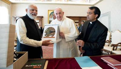PM Modi gifts silver candelabra and a book to Pope Francis during Vatican visit