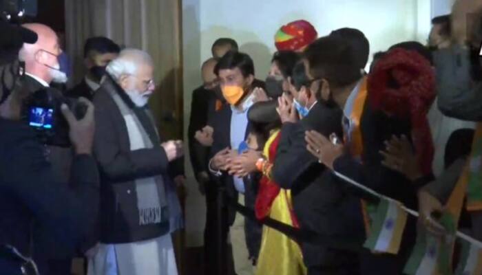 COP26 summit: PM Narendra Modi arrives in Glasgow, interacts with Indian community as crowd sings &#039;Modi Hai Bharat Ka Gehna&#039;