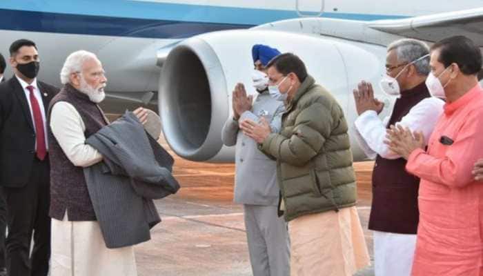 PM Narendra Modi arrives at Dehradun airport to offer prayers at Kedarnath Temple 