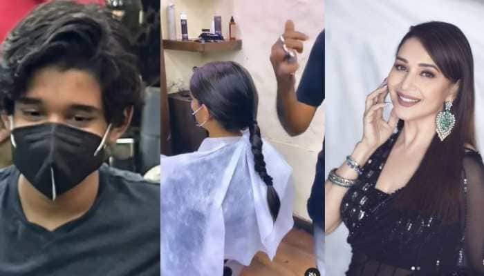 Netizens laud Madhuri Dixit&#039;s son as he donates his hair to cancer patients - Watch