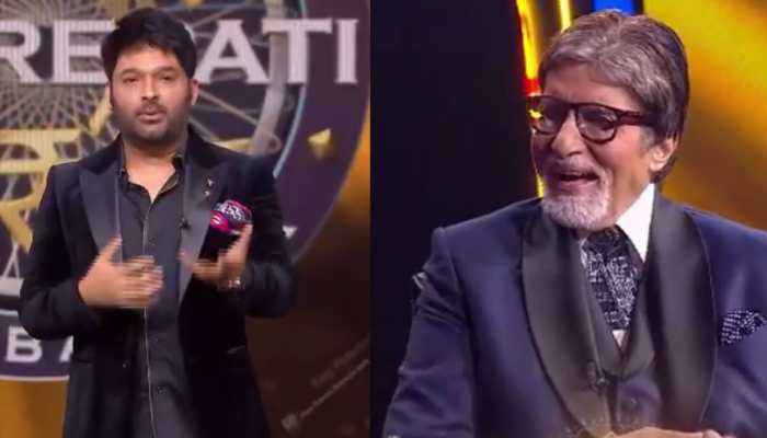 KBC 13: Amitabh Bachchan pulls Kapil Sharma&#039;s leg for reaching late on the sets, Sonu Sood catches a hearty laugh - Watch
