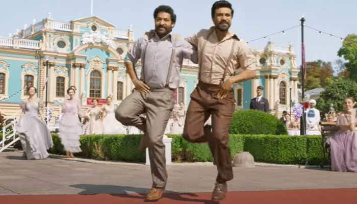 SS Rajamouli&#039;s RRR mass anthem titled &#039;Naacho Naacho&#039; starring Ram Charan and Jr NTR out - Watch 