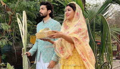 TV actor Gurmeet Choudhary and wife Debina Bonnerjee perform Chhath Puja for the first time - Watch