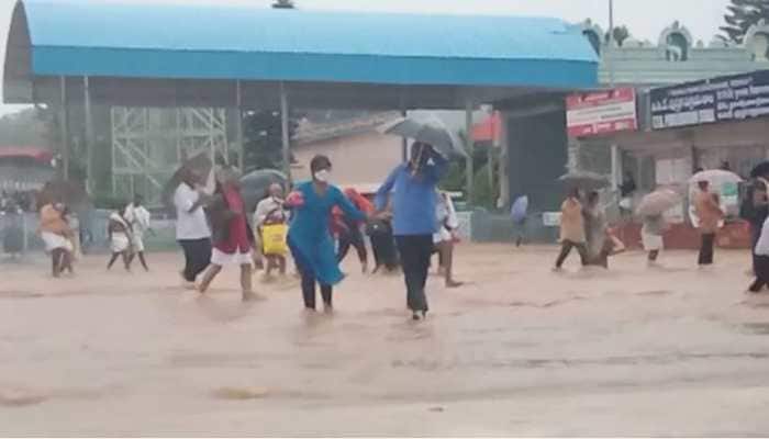 Heavy rains lash Tirupati, flooded roads to Lord Balaji shrine shut; watch horrifying footage