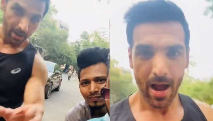 Fan secretly records John Abraham, actor grabs his phone - Watch what happens next!