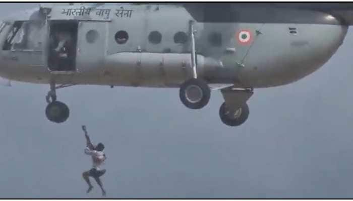 Indian Air Force evacuates 10 people stuck in overflowing Chitravati river in Andhra Pradesh - Watch