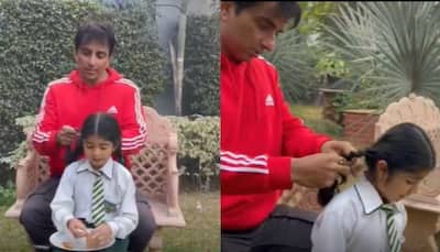 Sonu Sood helps his niece get ready for school, the clip will make you smile - Watch