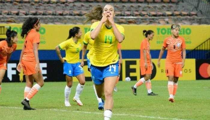 Brazil women football team beat India 6-1 in opening fixture, Manisha Kalyan scores for visitors