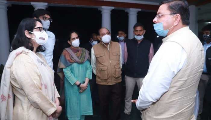 Uttarakhand CM Pushkar Dhami meets Gen Bipin Rawat's family after his death