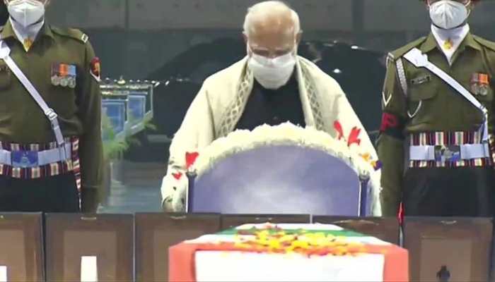 PM Modi, Rajnath Singh pay tribute to Gen Bipin Rawat, other deceased in Delhi