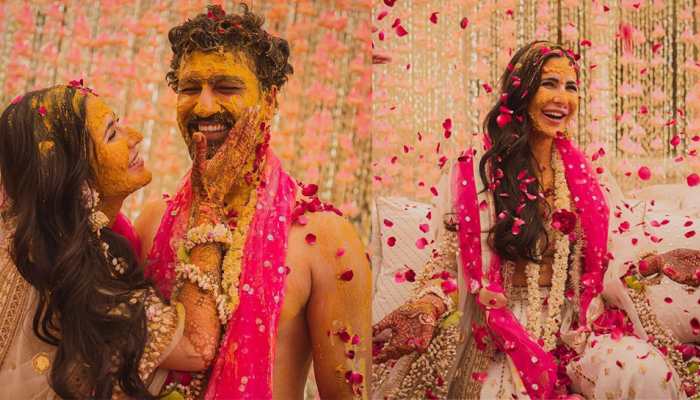 Katrina Kaif and Vicky Kaushal share UNSEEN PICS from Haldi ceremony and we  are speechless! | People News | Zee News