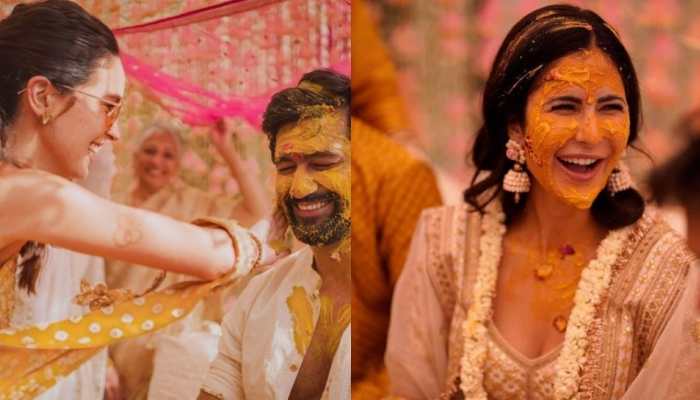 Katrina Kaif&#039;s sister Isabelle bonds with &#039;jiju&#039; Vicky Kaushal in FRESH pics from Haldi ceremony!