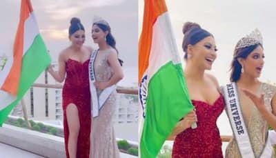 Miss Universe 2021: Urvashi Rautela holds Indian flag as she congratulates winner Harnaaz Sandhu!
