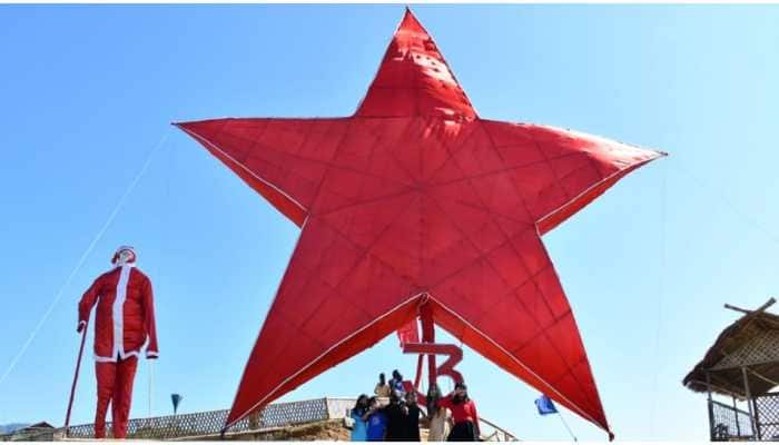 Assam Rifles sets up North East&#039;s biggest Christmas star in Mizoram- See pics