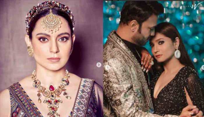 Kangana Ranaut shares pics of Ankita Lokhande, Vicky Jain&#039;s sangeet ceremony