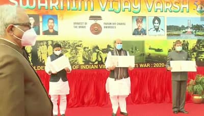 Swarnim Vijay Varsh: Defence Minister Rajnath Singh unveils commemorative stamp on 50th Vijay Diwas