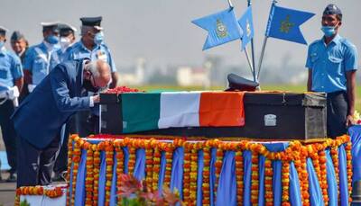 Mortal remains of Group Captain Varun Singh reach Bhopal; IAF officials, ministers lay wreath