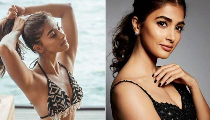 Pooja Hegde looks super hot in black-white bikini, messy ponytail: See pic