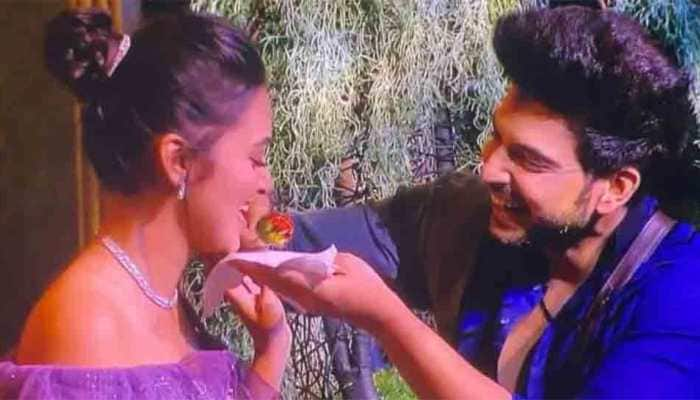 Bigg Boss 15 Day 83 written updates: Karan Kundrra, Tejasswi Praksh share kiss through glass wall during X-mas party