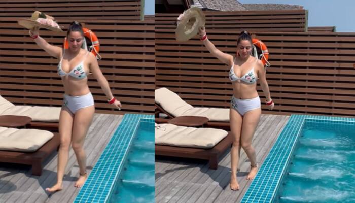 Shraddha Arya dons a white bikini with red chuda as she honeymoons in Maldives: Video
