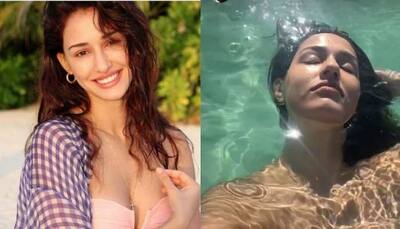 Disha Patani takes a dip into ocean in pastel pink bikini, see her sunkissed pics from Maldives