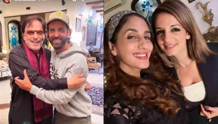 Hrithik Roshan celebrates ex-wife Sussanne Khan&#039;s father Sanjay Khan&#039;s birthday, rumoured BF Arslan Goni missing: PICS