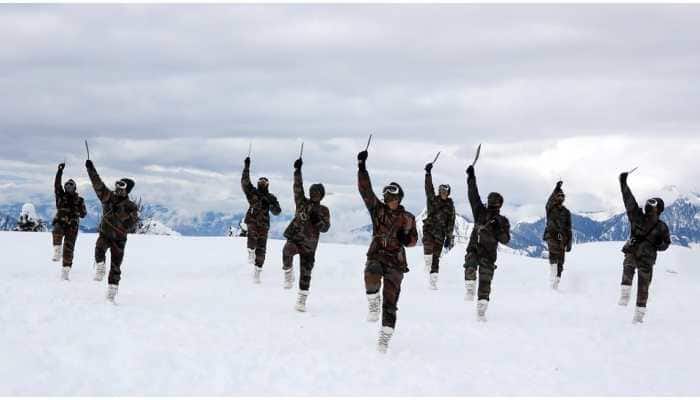 Indian Army performs &#039;Khukuri Dance&#039; on snow-clad mountain near LoC- Watch