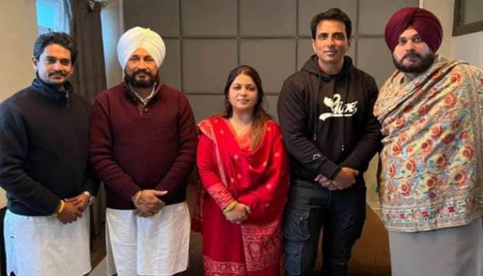 Actor Sonu Sood&#039;s sister Malvika Sood joins Congress in Navjot Sidhu, Charanjit Channi&#039;s presence