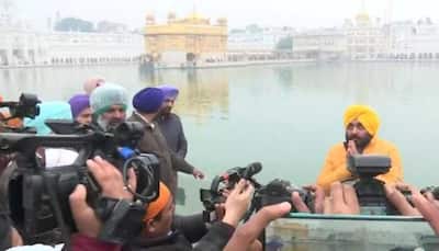 Punjab Polls: AAP's Bhagwant Mann visits Golden Temple, challenges Channi to face him in Dhuri