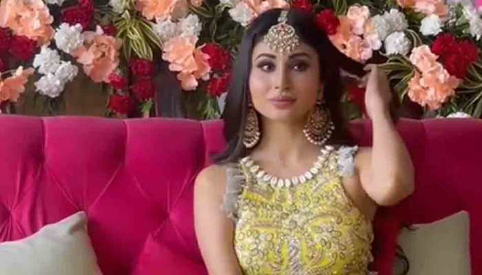 Bride-to-be Mouni Roy&#039;s Haldi pictures out, actress twins with boyfriend Suraj Nambiar in yellow: PICS