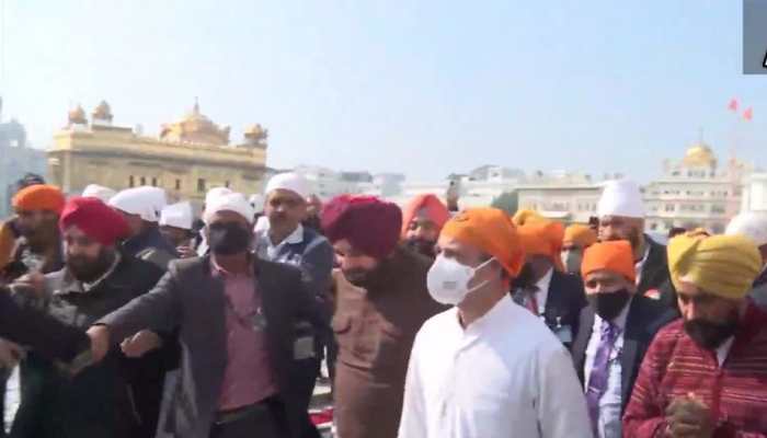 Punjab Assembly polls: Rahul Gandhi, CM Charanjit Singh Channi, Navjot Singh Sidhu offer prayers at Golden Temple