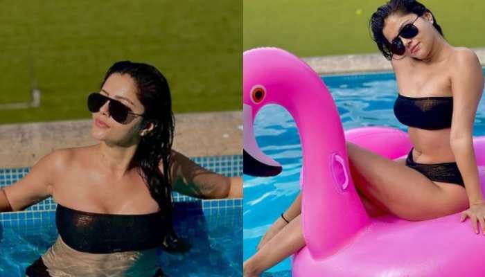 Rubina Dilaik goes for a swim in sultry black bikini, fans call her &#039;baby doll&#039; - See pics