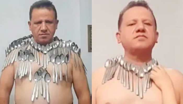 Iranian man balances 85 spoons on body to set new Guinness World Record- Watch