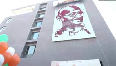  Amit Shah unveils Mahatma Gandhi's mural in Ahemadabad, see pics