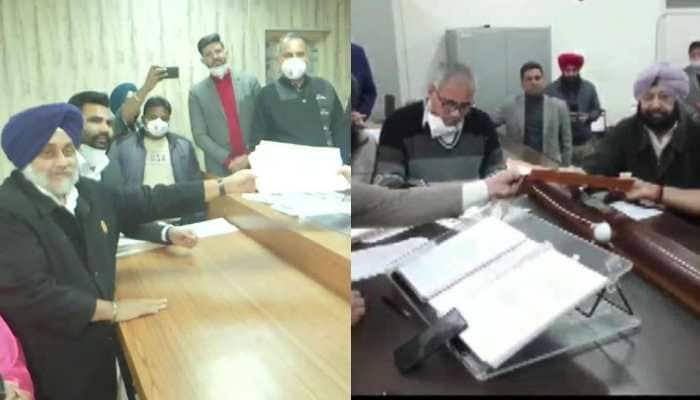 Punjab Polls 2022: Capt Amarinder Singh, SAD's Sukhbir Singh Badal file nomination