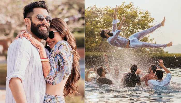 Newlyweds Mouni Roy and Suraj Nambiar's sizzling dance by the pool at wedding is awwdorable - Watch inside video