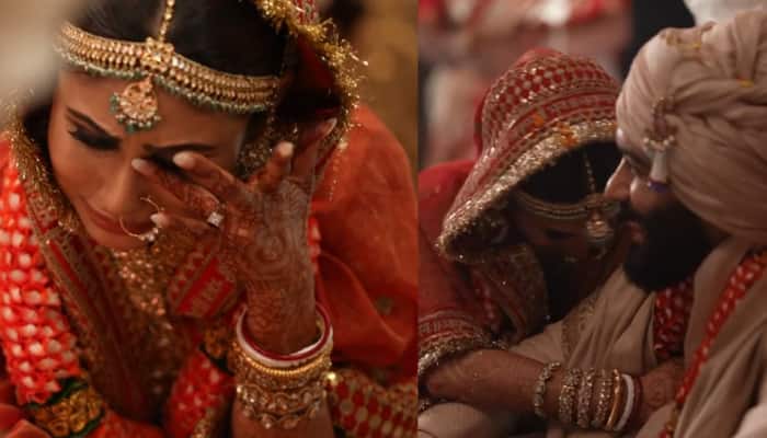 Mouni Roy cries bitterly at her wedding ceremony, shares UNSEEN haldi, pool  party videos- Watch | People News | Zee News