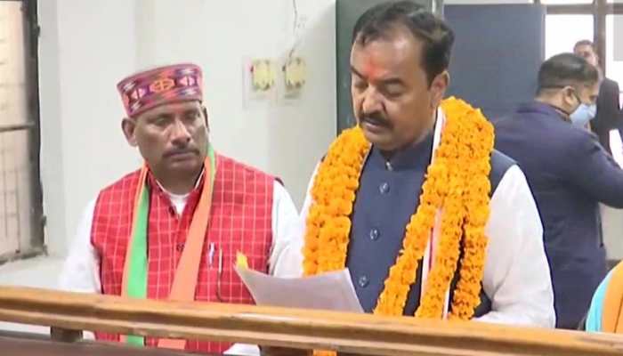UP Assembly Polls: Dy CM KP Maurya files nomination from Sirathu in presence of JP Nadda
