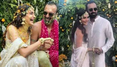 Karishma Tanna is a vision in white in her Haldi ceremony pics; have you seen them?