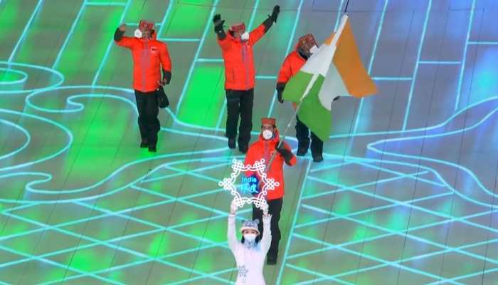 Winter Olympics 2022: Arif Khan leads small Indian contingent out during opening ceremony - WATCH