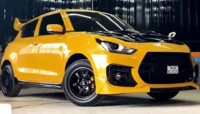 This modified Suzuki Swift looks stunning with its yellow-black exterior, check pics