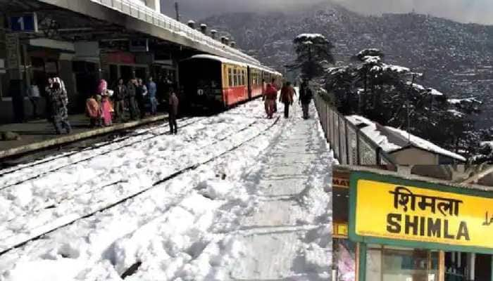 Heritage train in snow-clad Shimla attracting tourists in a large number