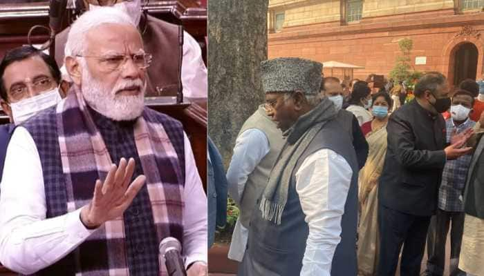 Congress stages a walkout from Rajya Sabha over PM Narendra Modi&#039;s speech