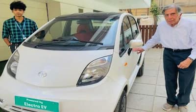 Ratan Tata drives modified Nano EV, shares his insights on electric vehicles - In Pics