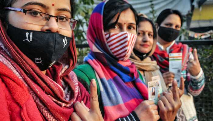 Women voters at Uttar Pradesh's Moradabad.