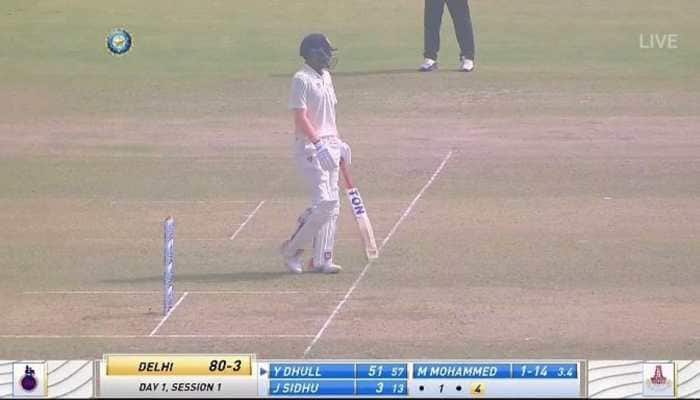 Yash Dhull scores century on first-class debut for Delhi in Ranji Trophy against Tamil Nadu