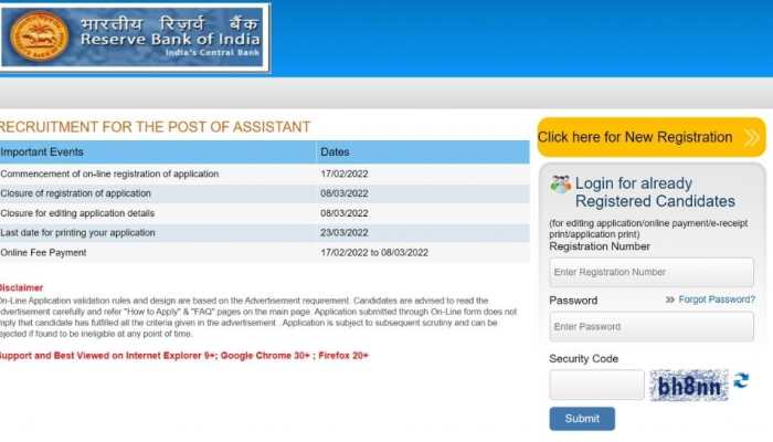 RBI Assistant Recruitment 2022: Apply for 950 posts at rbi.org.in; check process, eligibility criteria
