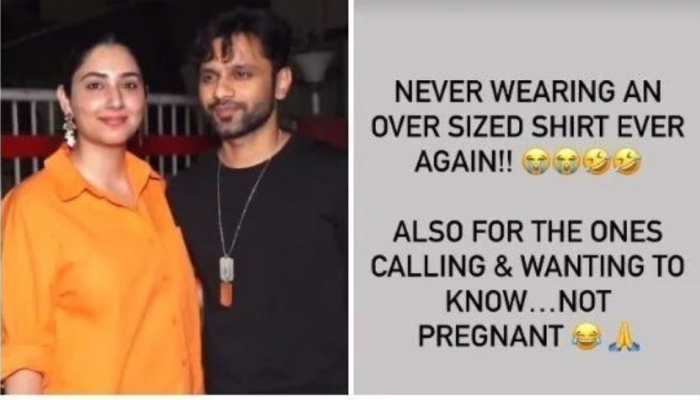 Disha Parmar rubbishes pregnancy rumours, says ‘won&#039;t wear oversized shirt again’!